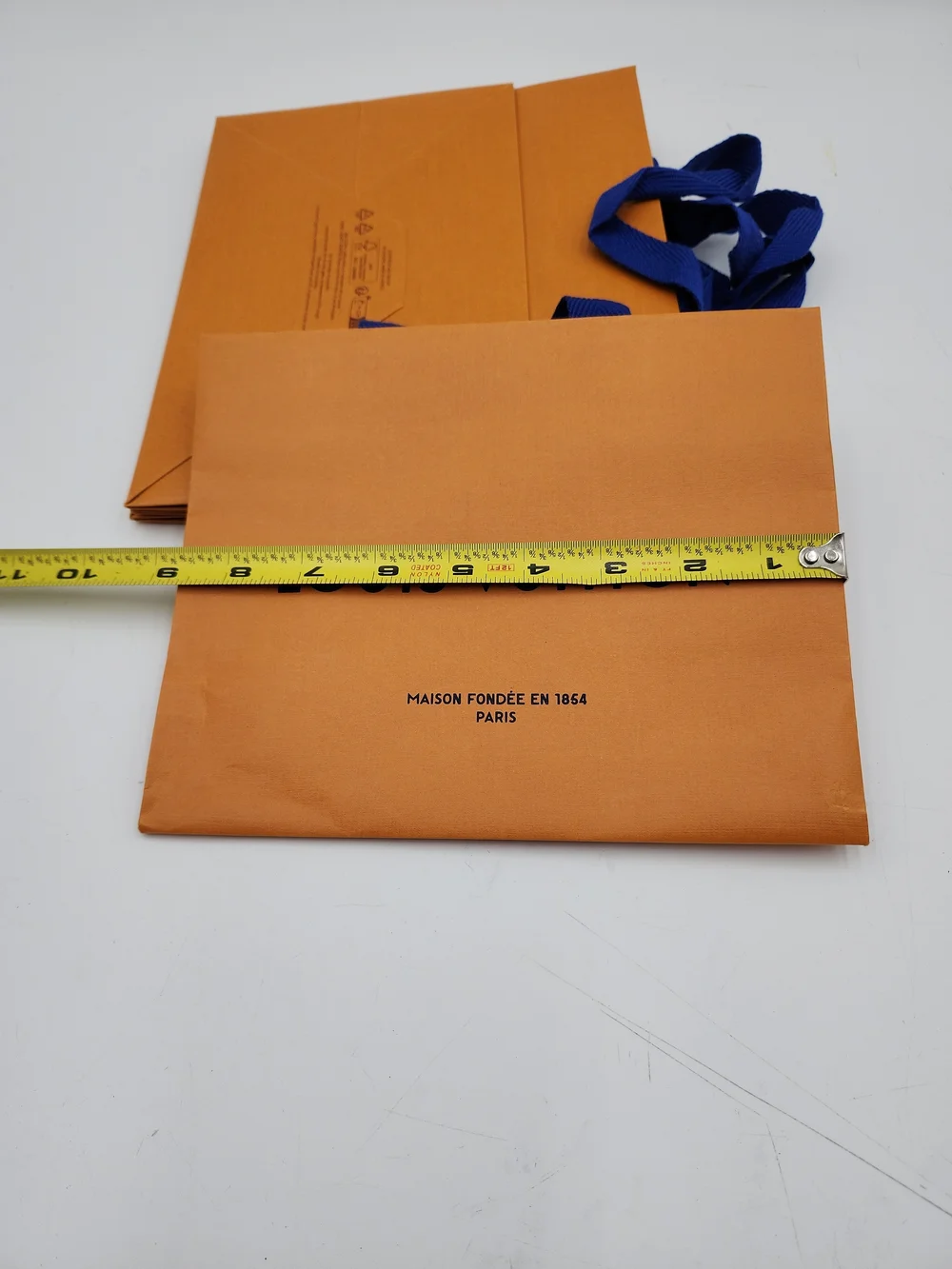 Lot of 5 authentic orange brown Louis Vuitton paper shopping gift medium